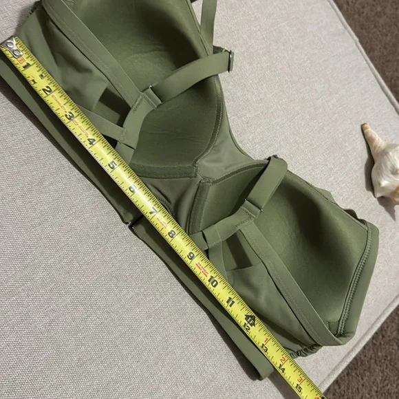 Athleta Palm Swim Top & Bottoms-34D/DD with M Bottoms-Moss Green/Blue Bottoms - Picture 14 of 16